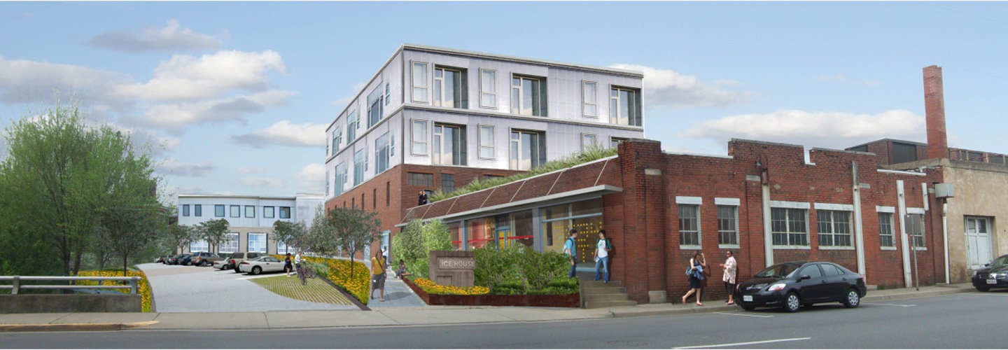 A development drawing of the planned exterior of the Ice House on Liberty St.
